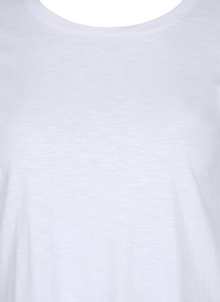 T-skjorte i bomull med korte ermer, Bright White, Packshot image number 2