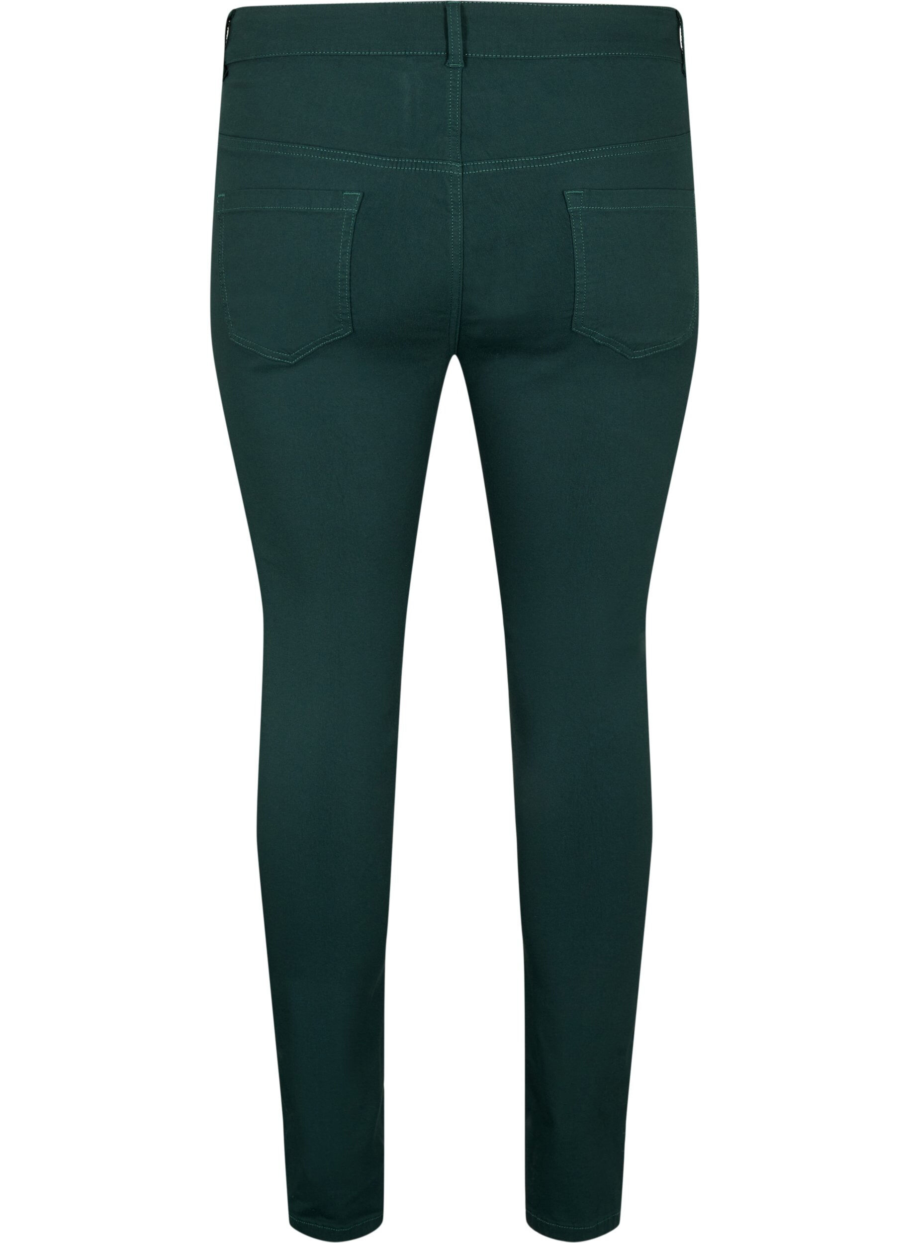 Zizzi Slim fit bukser med lommer, Gr&oslash;nn, Packshot image number 1