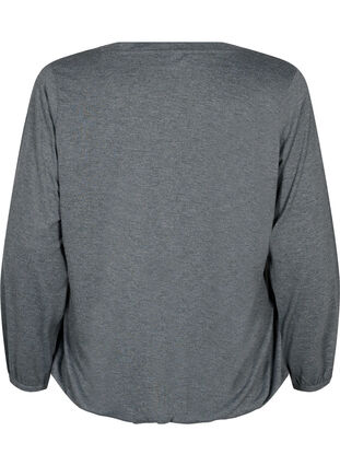 Melert genser med lange ermer og V-hals, Scarab Mel., Packshot image number 1