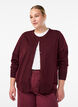Finstrikket cardigan med rund hals, R&oslash;d, Model image number 0