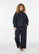 Jersey cardigan med glidel&aring;s og h&oslash;y hals, Svart, Model image number 1