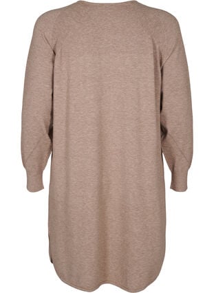 Zizzi Strikket kjole med rund hals og strikket mønster, Fossil Mel., Packshot image number 1