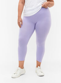 Basisleggings i viskose med 3/4-lengde, Lavender, Model