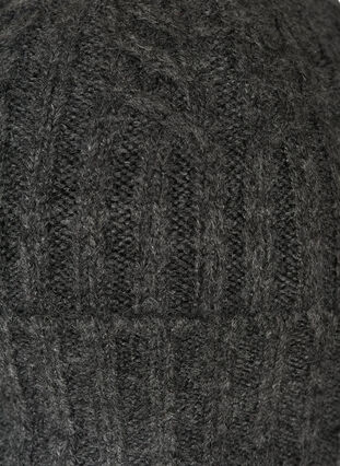 Strikkelue med dusk, Dark Grey Melange, Packshot image number 1