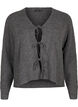 Strikket cardigan med knytedetaljer, Dark Grey Melange, Packshot image number 0