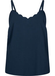 Topp med bølgete fold, Navy Blazer