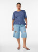 Cropped jeans med en avslappet stil og r&aring; kanter, Bl&aring;, Model image number 0