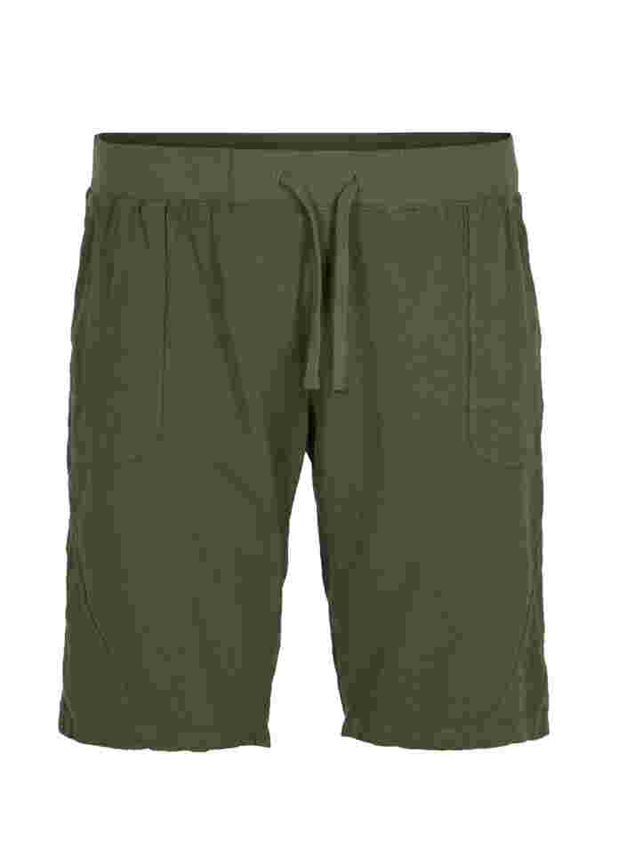 Løse shorts med lommer i bomull, Ivy Green, Packshot image number 0