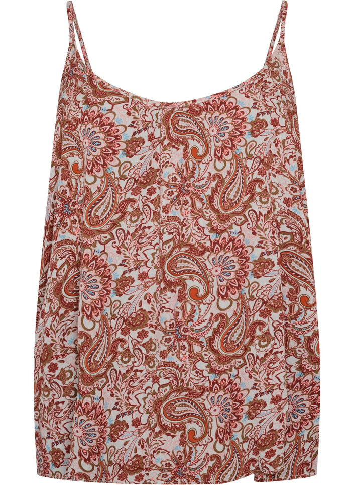 Topp i viskose med stropper, Rosa, Packshot image number 0