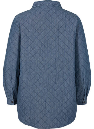 Mønstrete jakke med knapper og lommer, Blue denim, Packshot image number 1