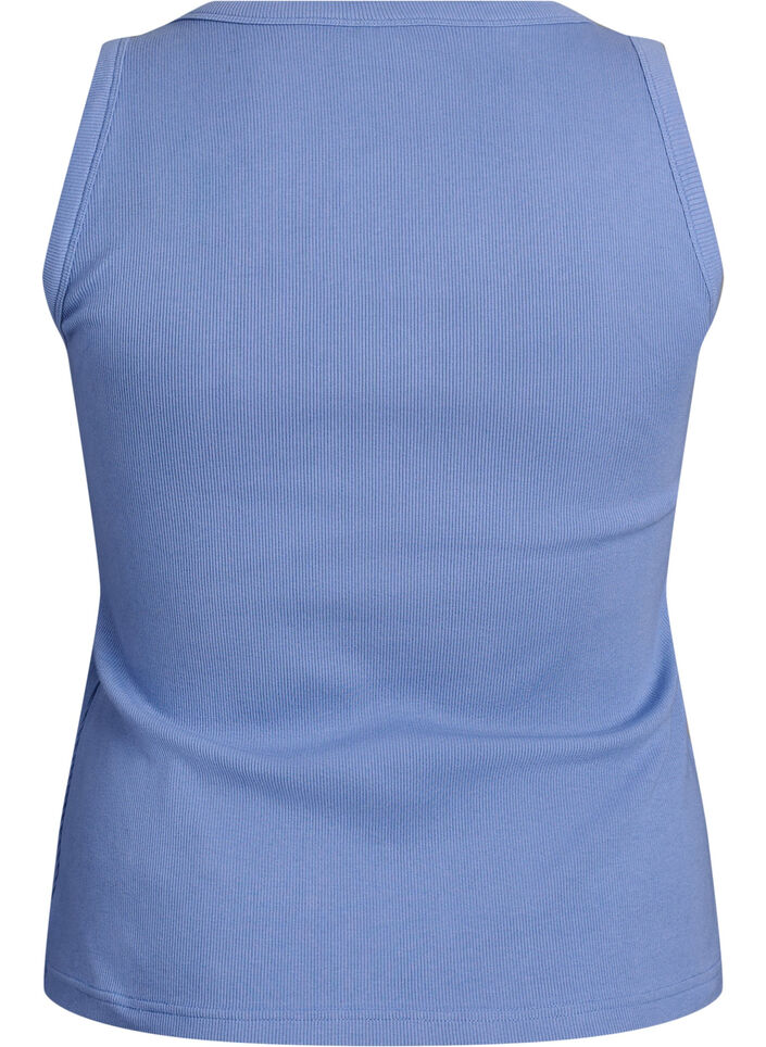 Ribbet topp med firkantet halslinje, Lilla, Packshot image number 1