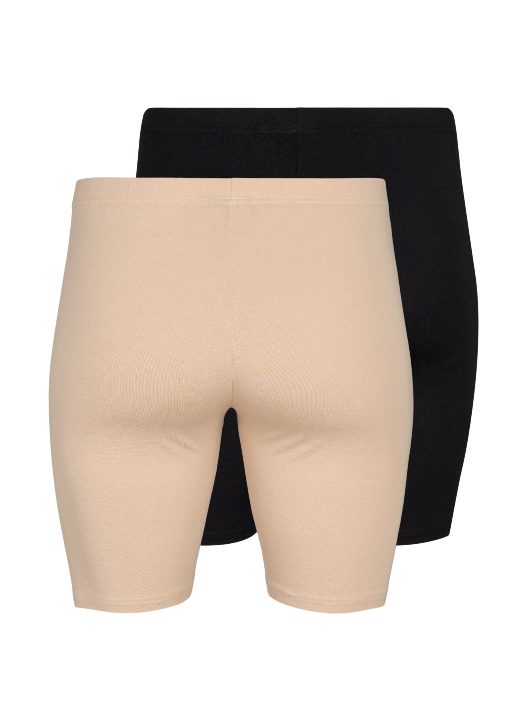ZizziSykkelshorts i viskose, 2 stk., Beige, Packshot image number 1