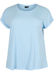 Kortermet T-skjorte i bomullsblanding, Chambray Blue 