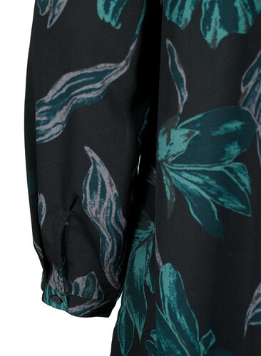 FLASH - Blomstret tunika med lange ermer, Black Scarab Flower, Packshot image number 4