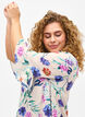 Blomstret midikjole med 3/4-ermer, Beige, Model image number 3