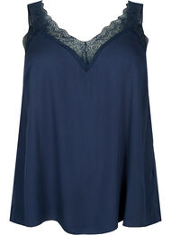Topp med blonder av viskose, Navy Blazer
