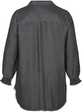Langermet skjorte i lyocell, Grey Denim, Packshot image number 1