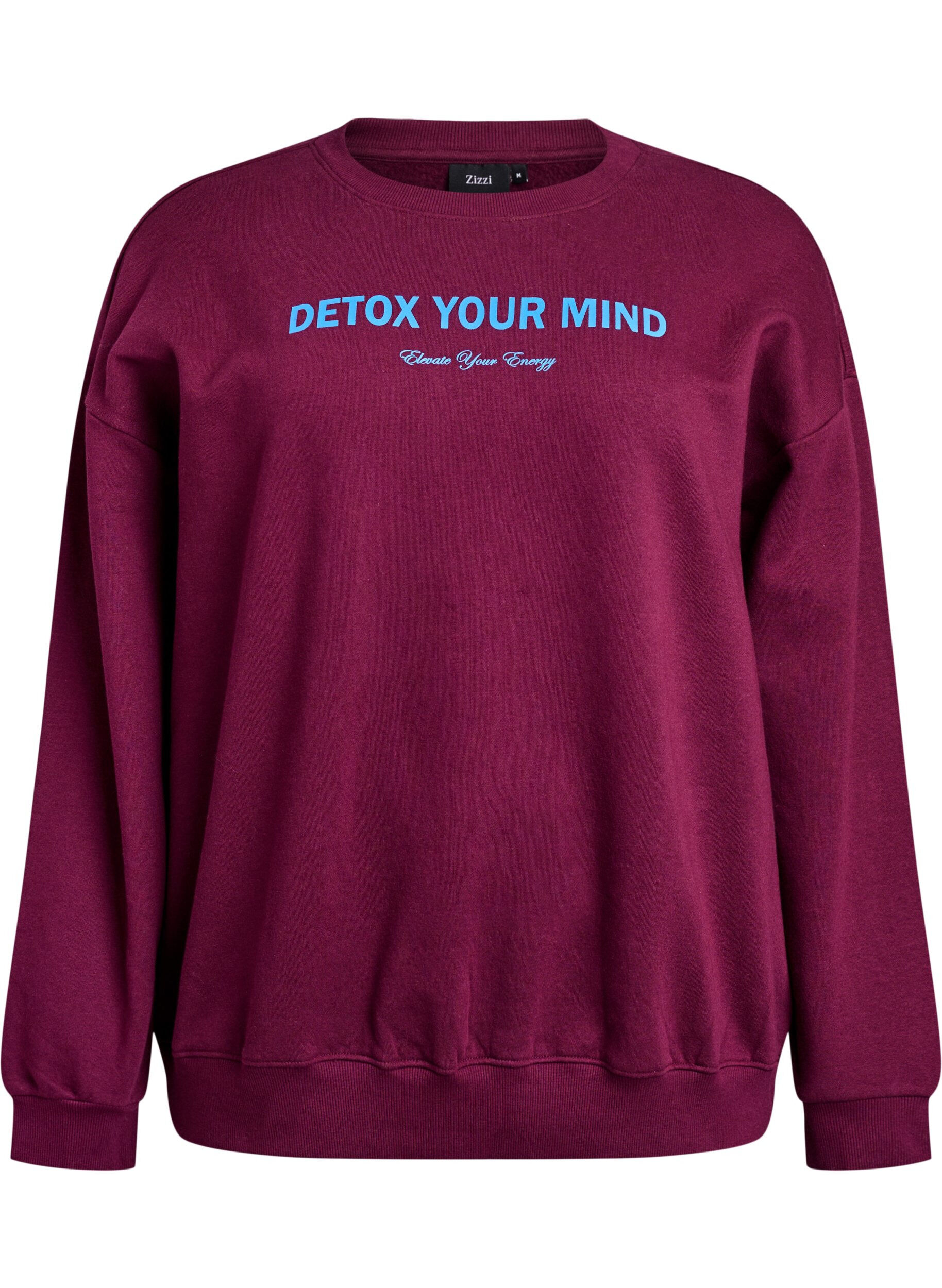ZizziGenser med teksttrykk, M&oslash;rk Bordeaux, Packshot image number 0