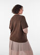 Strikket cardigan med korte ermer, Brun, Model image number 2