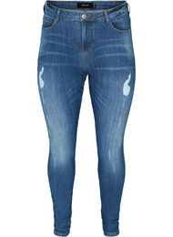 Amy jeans med slitte detaljer, Blue denim