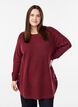 Lang strikkebluse med kuleknapper, Mørk Bordeaux, Model image number 0
