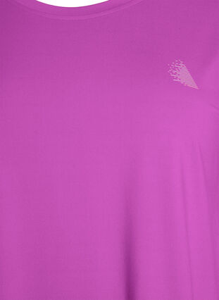 Zizzi Ensfarget trenings-T-skjorte, Purple Cactus Flower, Packshot image number 2