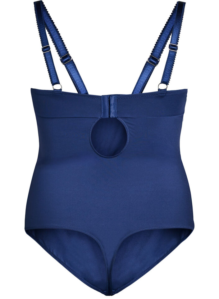Body med bøyle og blonder, Blå, Packshot image number 1