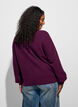 Cardigan med V-hals og ribbestruktur, Lilla, Model image number 2