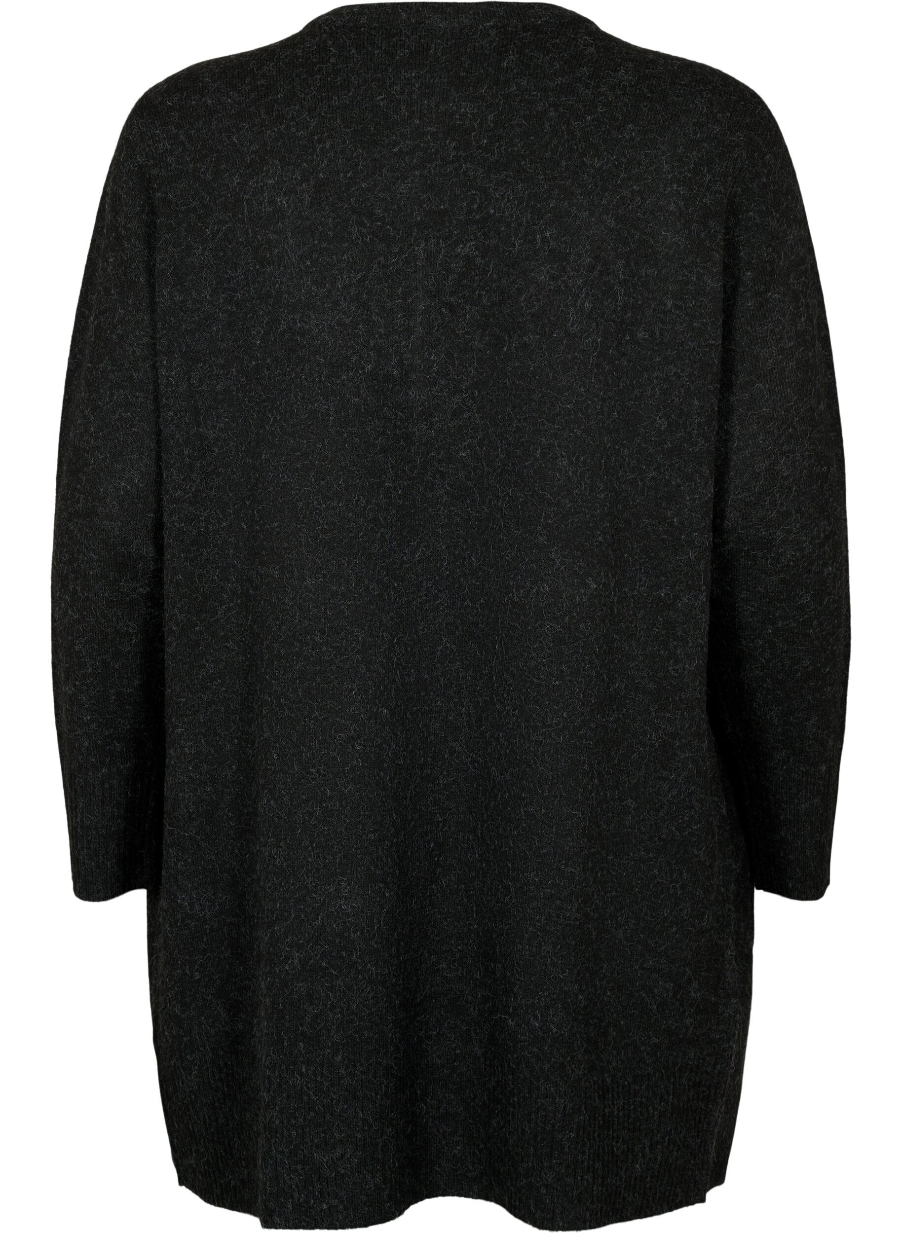 ZizziMelert strikket cardigan med lommer, Gr&aring;, Packshot image number 1
