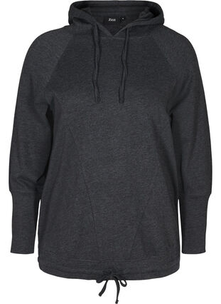 Sweatshirt med justerbar bunn, Black Mel., Packshot image number 0