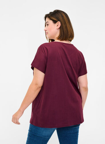Økologisk T-skjorte i bomull med rund hals og trykk, Port Royal, Model image number 1