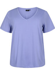 Kortermet T-skjorte med V-hals, Lavender Viloet