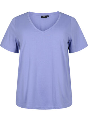 Kortermet T-skjorte med V-hals, Lavender Viloet, Packshot image number 0