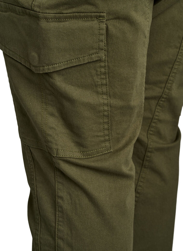 Slim fit bukser med cargolommer, Grønn, Packshot image number 3