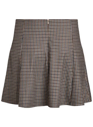 Zizzi Klassisk A-formet skjørt, Brown Check, Packshot image number 1