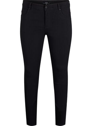 Zizzi Slim fit bukser med lommer, Svart, Packshot image number 0