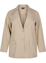 FLASH - Blazer med lommer og splitt, Weathered Teak Mel
