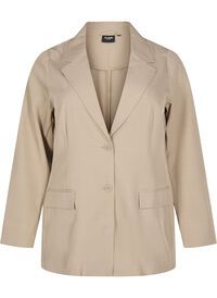 FLASH - Blazer med lommer og splitt, Beige FLASH - Blazer med lommer og splitt