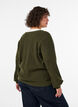 Cardigan med V-hals og ribbestruktur, Gr&oslash;nn, Model image number 2