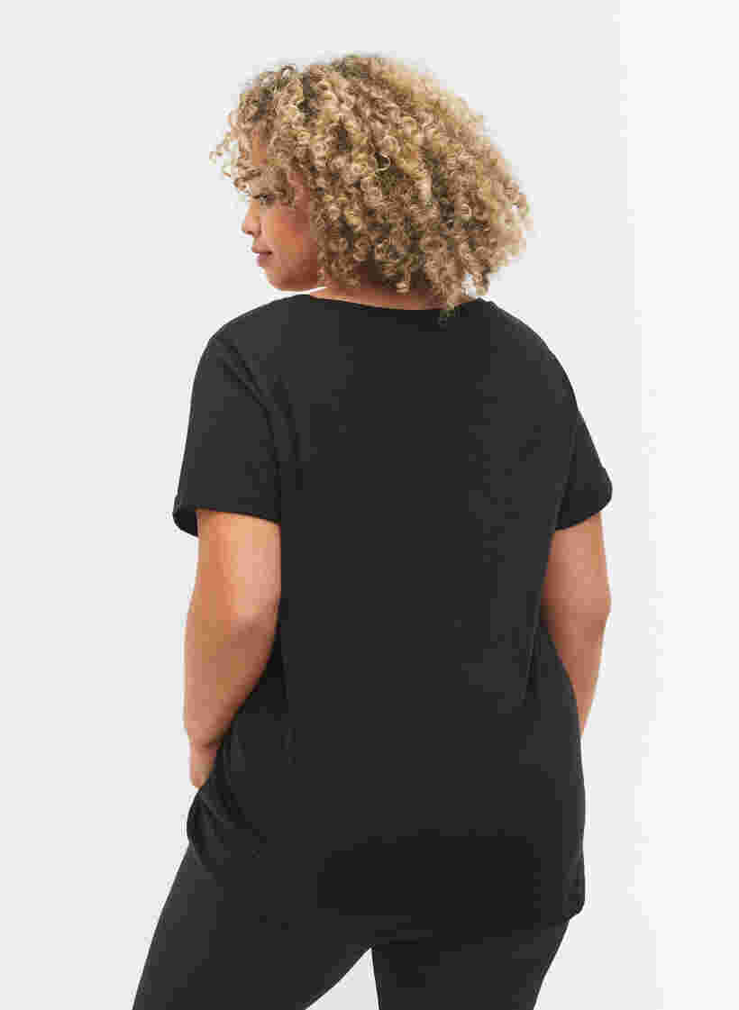 T-skjorte til trening med trykk, Black w. White, Model image number 1