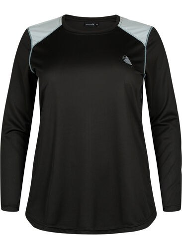 Color block skiundertrøye, Black w. Gray Mist, Packshot image number 0