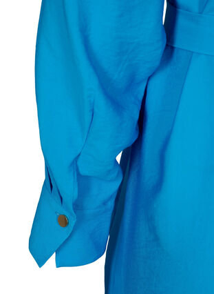 Skjortekjole  i viskose med midjebelte, Dresden Blue, Packshot image number 3