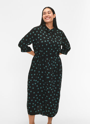 FLASH - Skjortekjole med prikker, Dot, Model image number 2