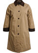 Mellomlang jakke med cordfl&oslash;yelskrage, Beige, Packshot image number 0