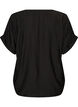 Viskosebluse med knapper og tekstur, Svart, Packshot image number 1