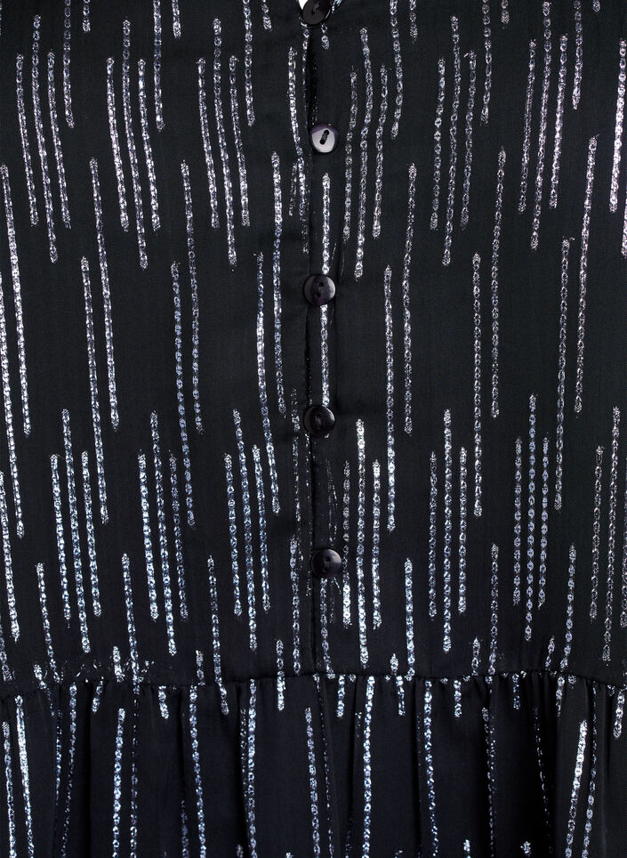 Kort festkjole med glittermønster, Svart, Packshot image number 2