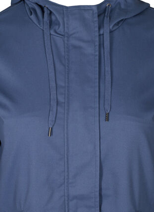 Kort jakke med hette og lommer, Blue Indigo, Packshot image number 2