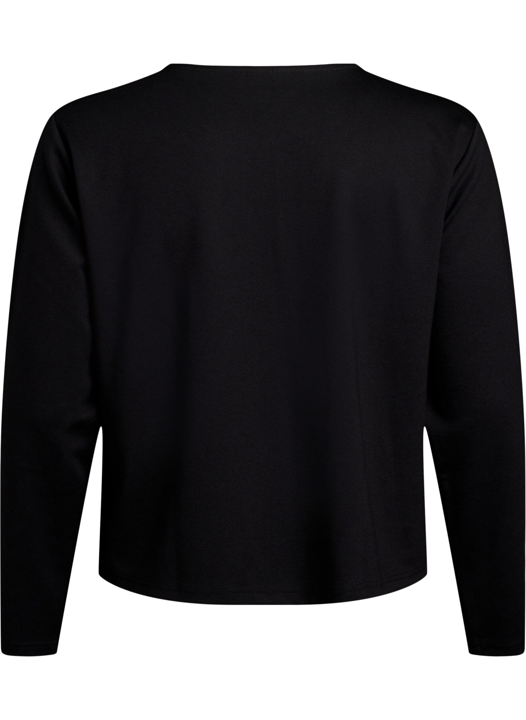 Zizzi Cardigan med dekorative knapper og lange ermer, Black, Packshot image number 1