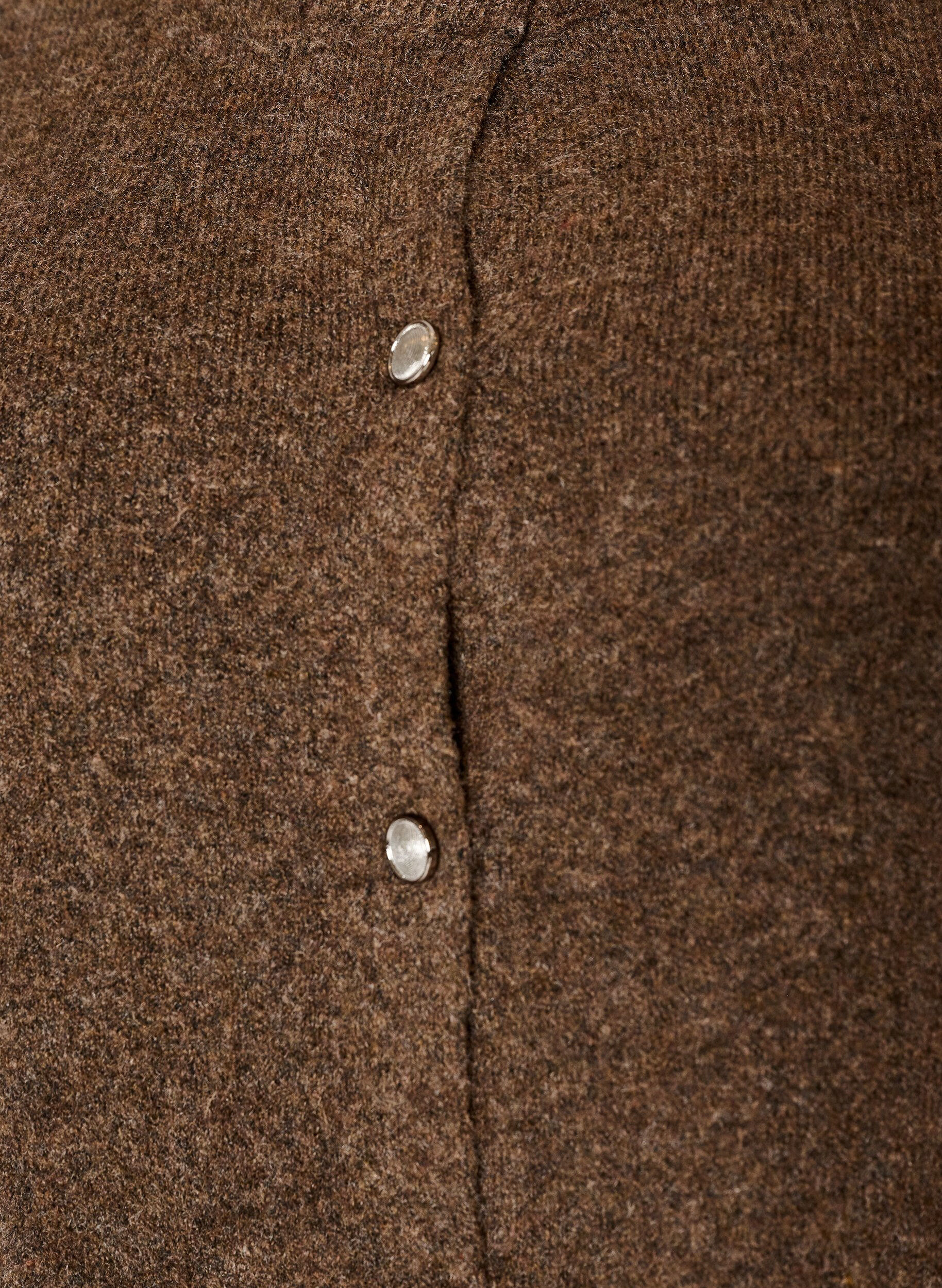 ZizziStrikket cardigan med korte ermer, Brun, Packshot image number 2