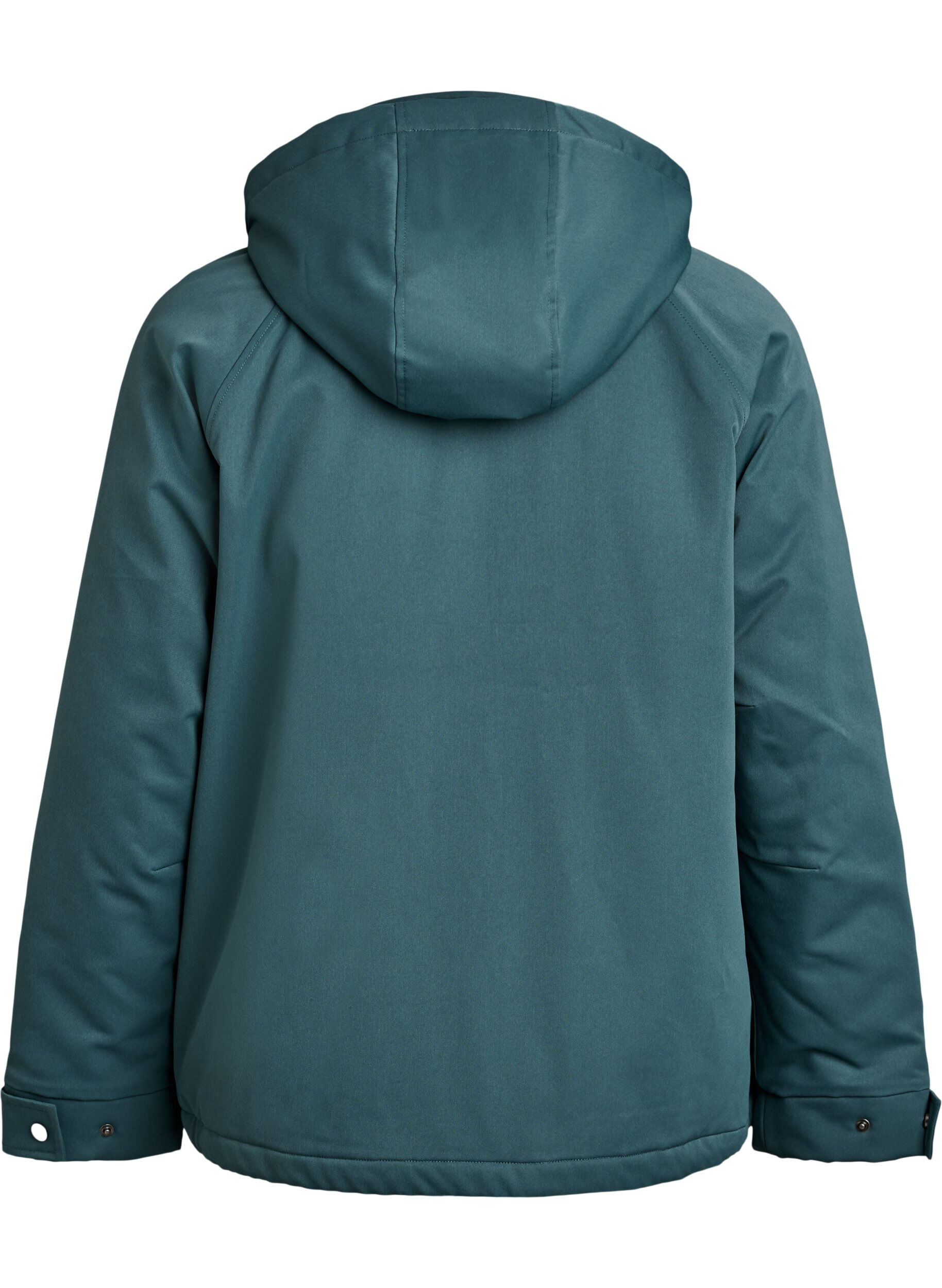 ZizziPolstret parkas med avtakbar hette, Gr&oslash;nn, Packshot image number 1